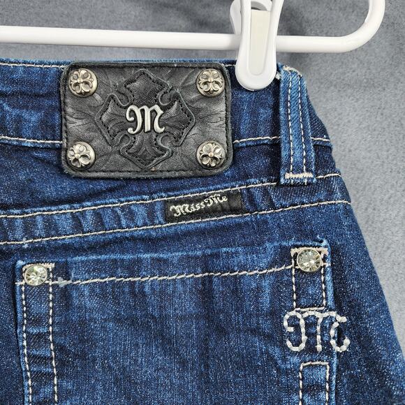 Miss Me Jeans 29 Dark INDIGO Blue JS5151SR Skinny STRETCH Low Rise Plain Pocket - Picture 1 of 12
